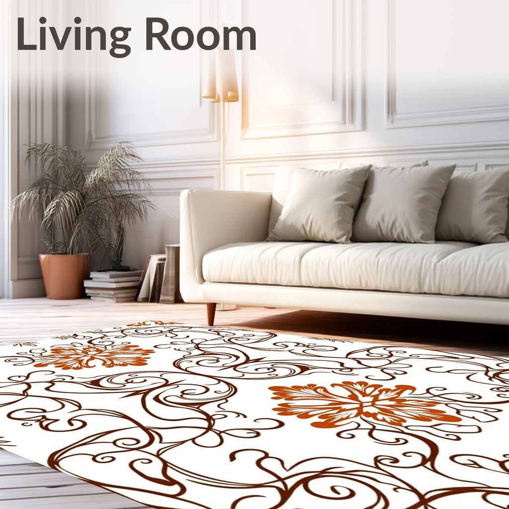 Antique Floral Swirl Pattern Rug