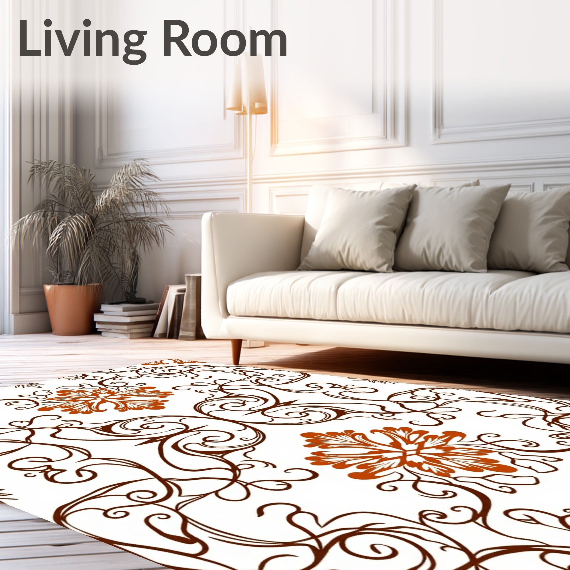 Antique Floral Swirl Pattern Rug