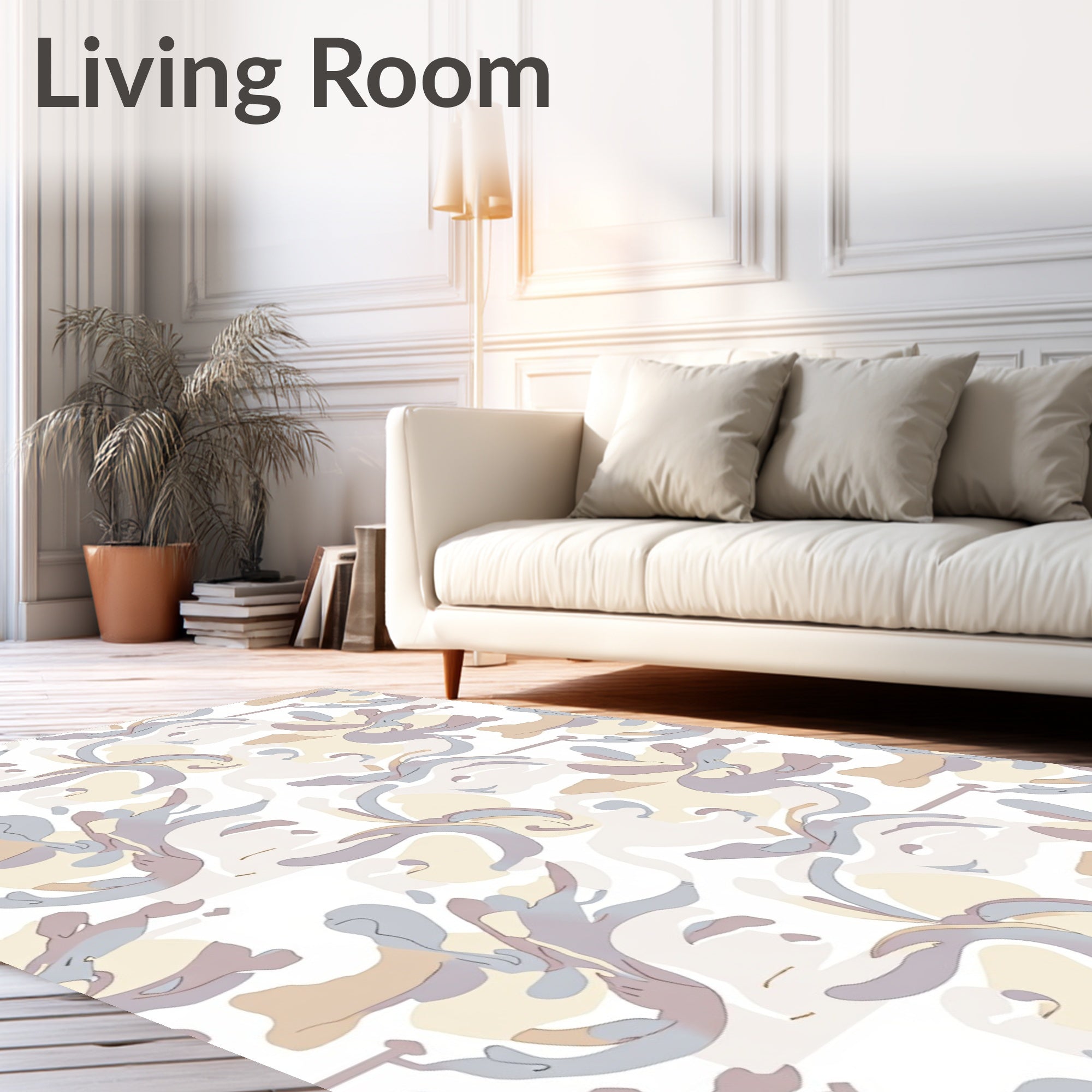 Abstract Swirls And Soft Shapes Rug