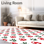 Red Blooming Branch Collage Rug