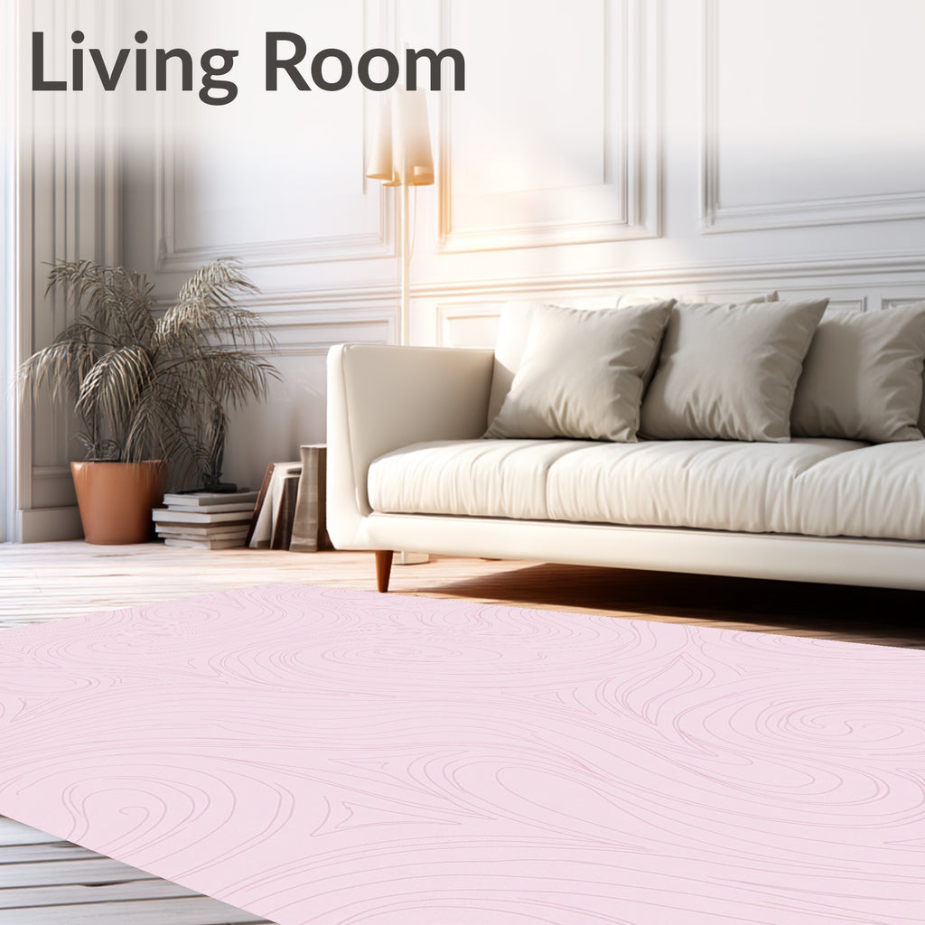 Pale Pink Swirl Abstract Pattern Rug