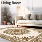 Art Deco Floral Medallion Ornamental Rug
