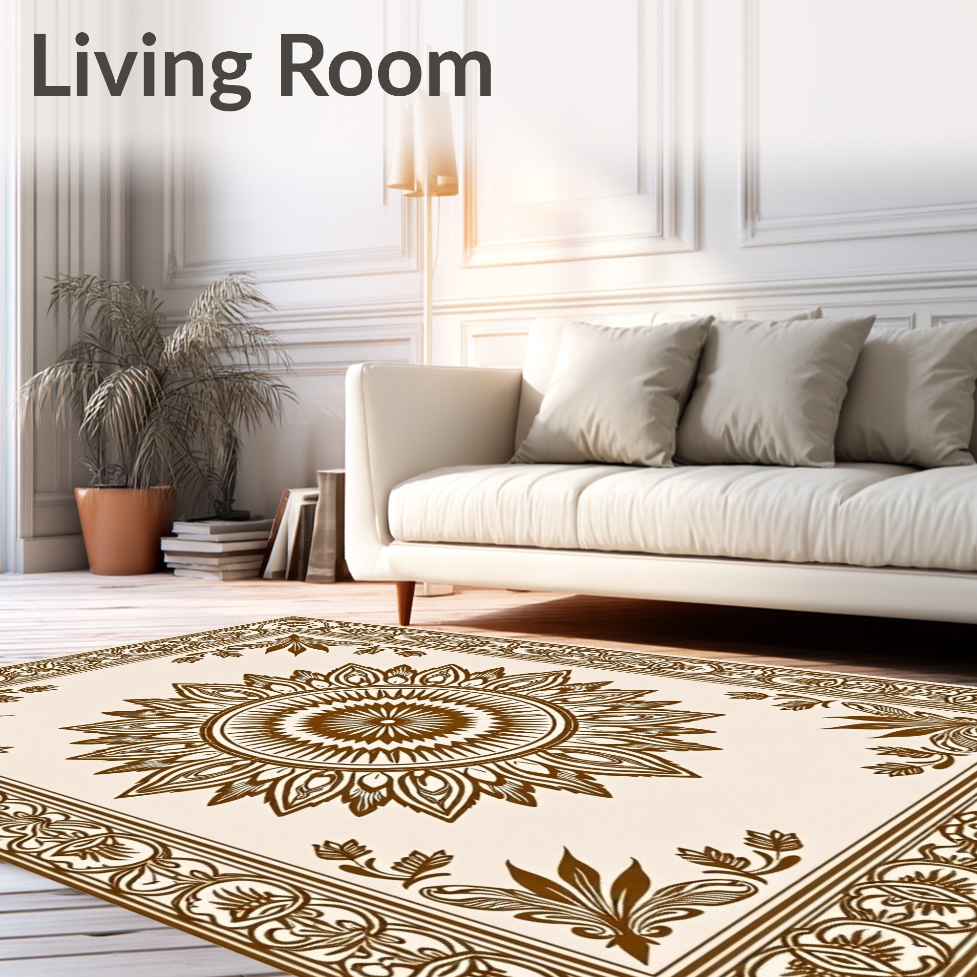 Art Deco Floral Medallion Ornamental Rug