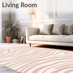 Soft Pink Zebra Stripe Pattern Rug