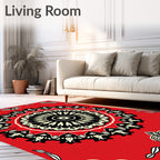 Bold Floral Sunburst Mandala Design Rug