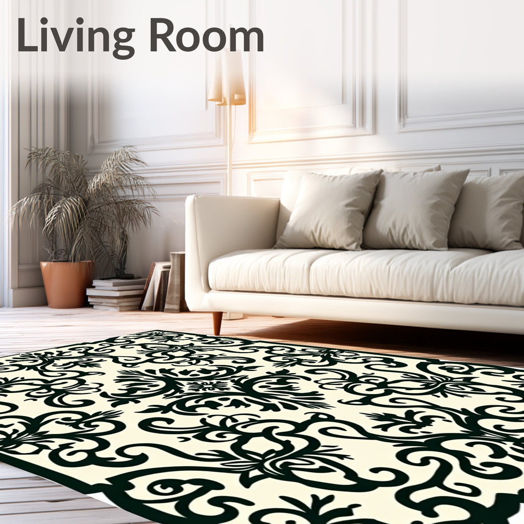 Damask Floral Patterned Classic Rug