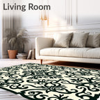 Damask Floral Patterned Classic Rug