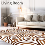 Brown Swirls Abstract Pattern Rug