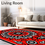 Bold Floral Mandala Pattern Rug