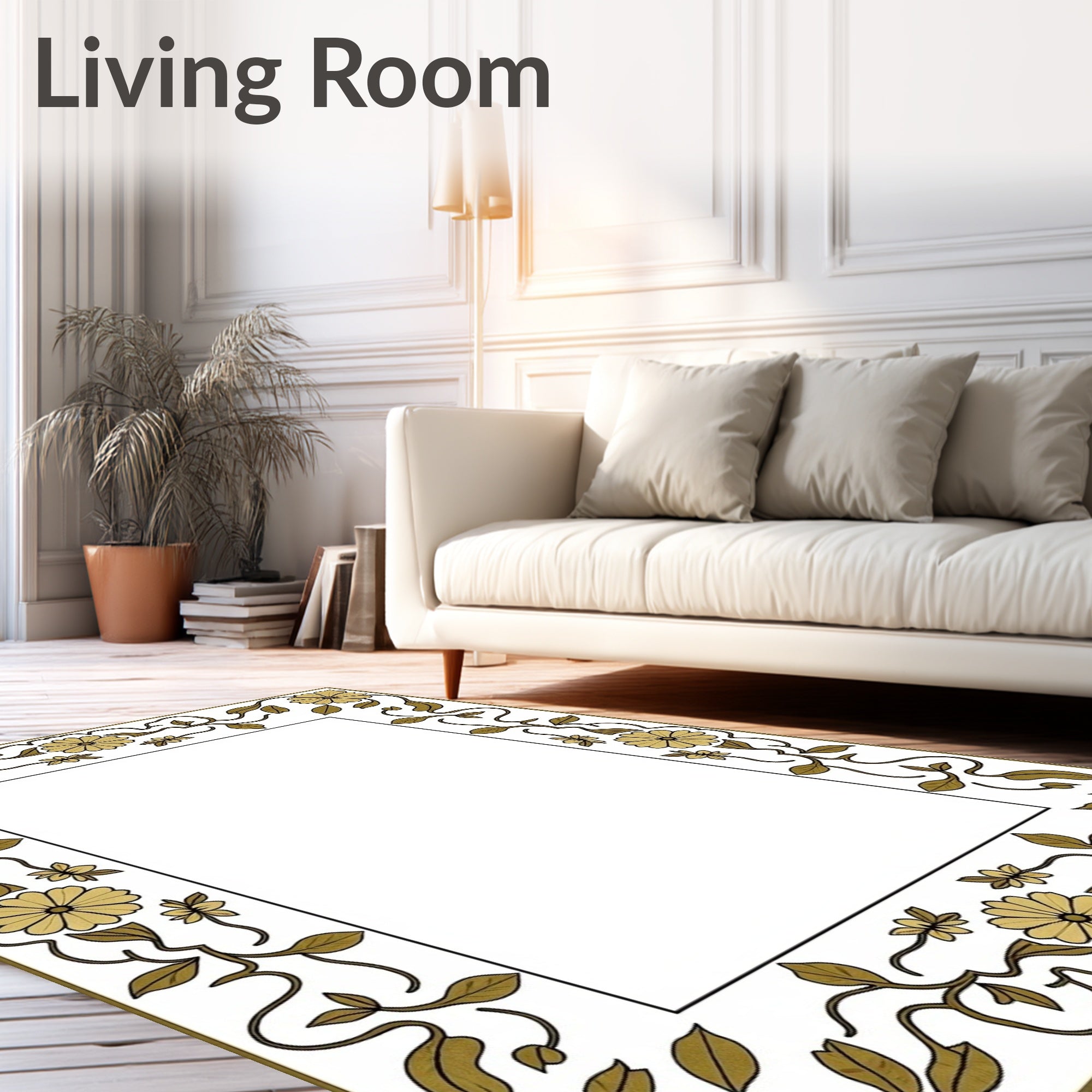 Vintage Floral Vine With Blossoms Rug