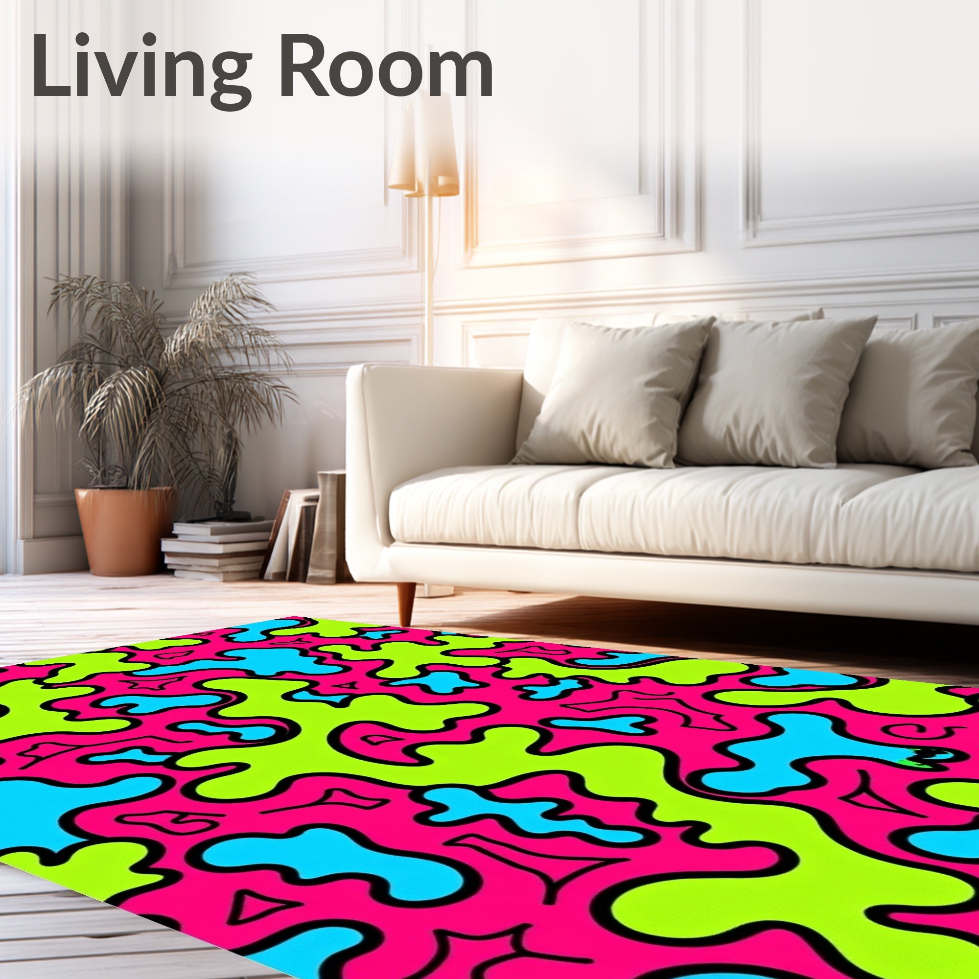 Abstract Amorphous Bright Pattern Rug