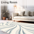 Curved Swirl Abstract Design Rug