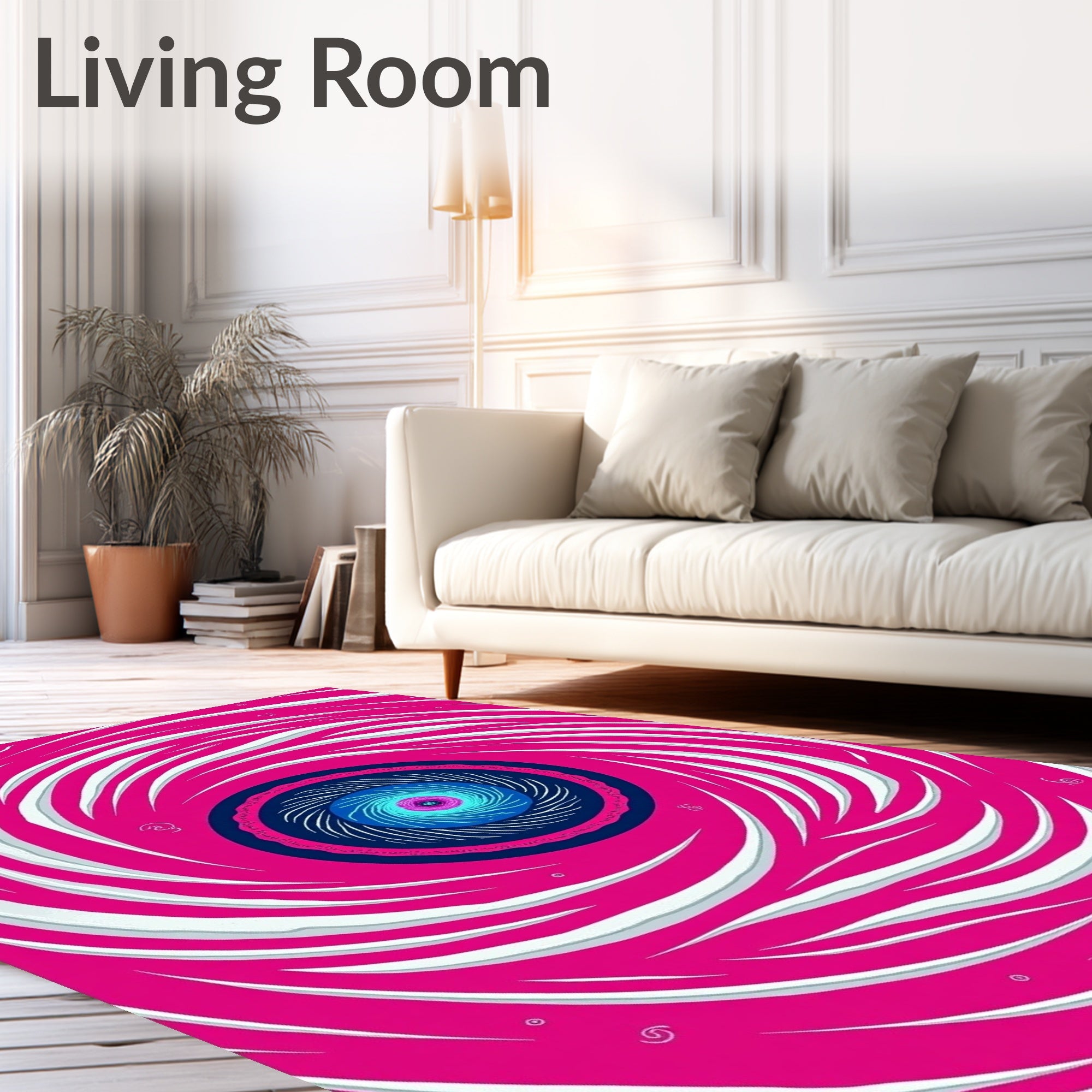 Vibrant Swirl Abstract Design Rug
