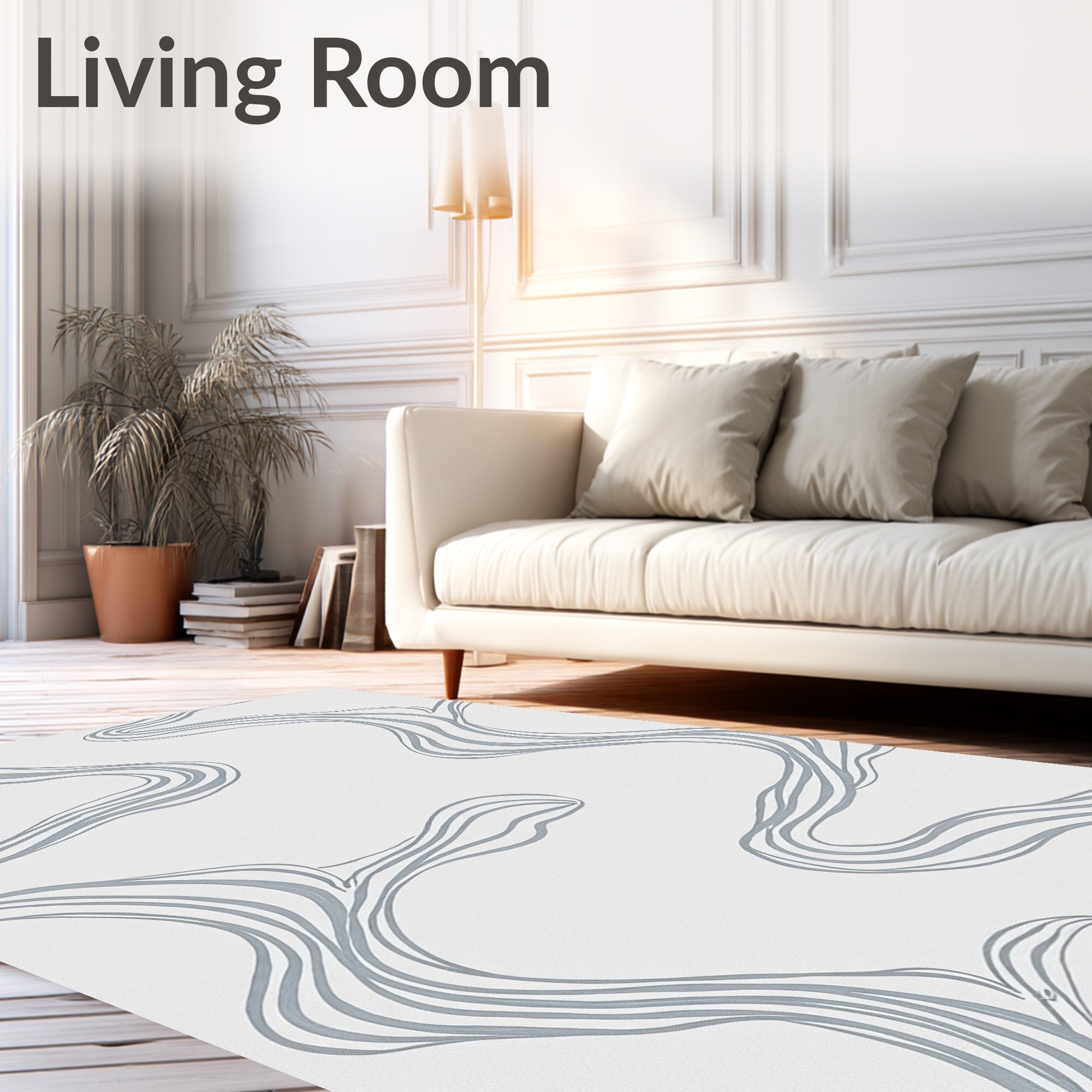 Abstract Flowing Lines Pattern Rug