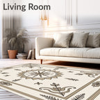 Classic Floral Medallion Beige Pattern Rug