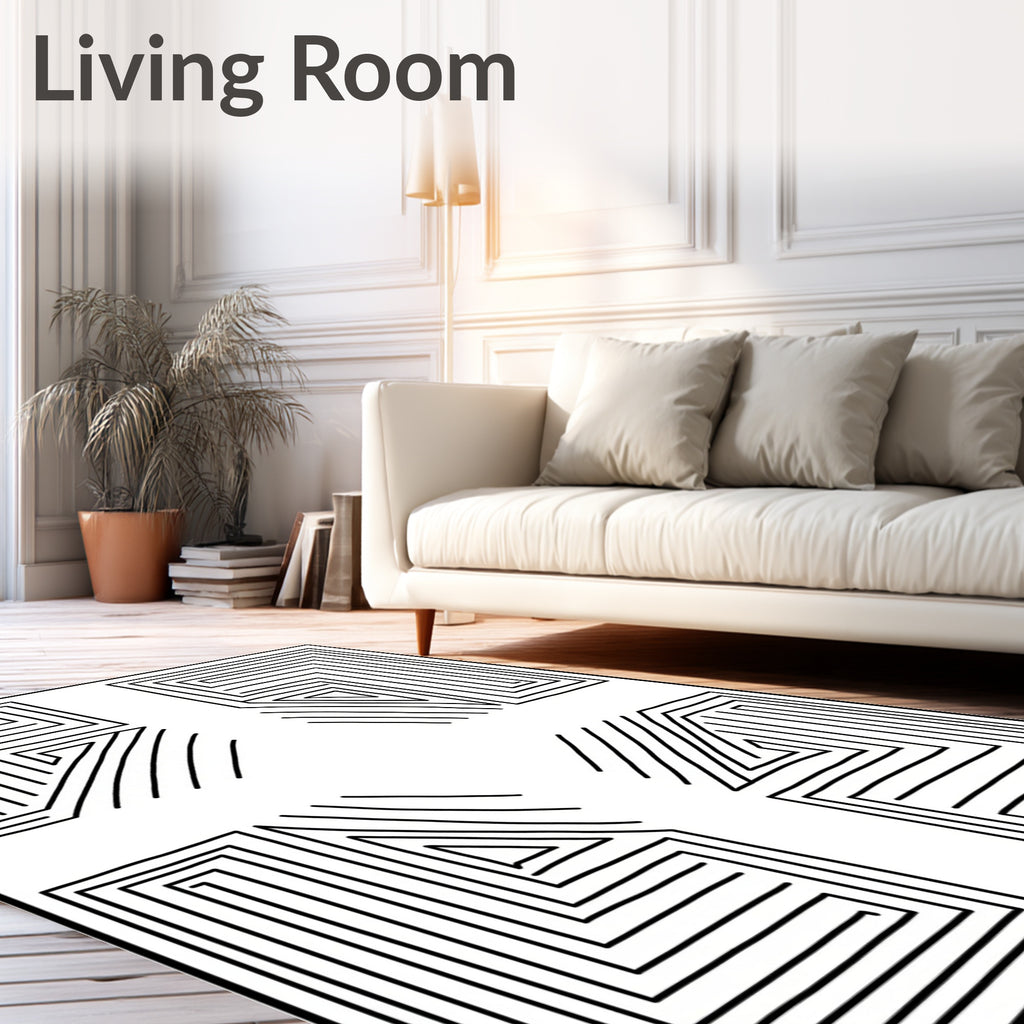 Abstract Linear Maze Design Rug