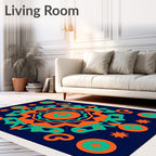 Bold Geometric Starburst Mandala Rug