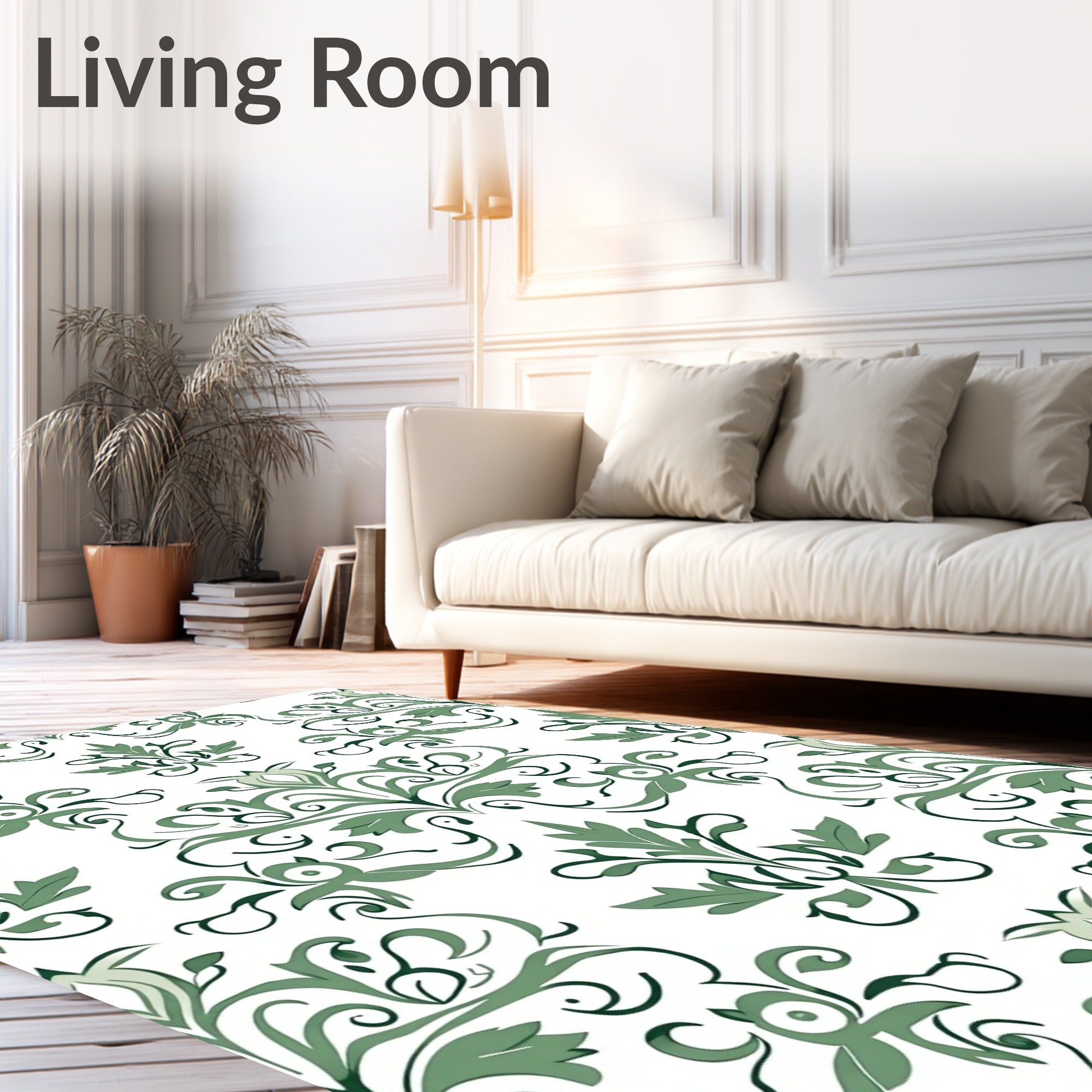 Classic Floral Swirls Art Deco Pattern Rug