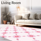 Pink Daisy Floral Pattern Rug