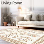 Elegant Abstract Leaf Motifs Rug