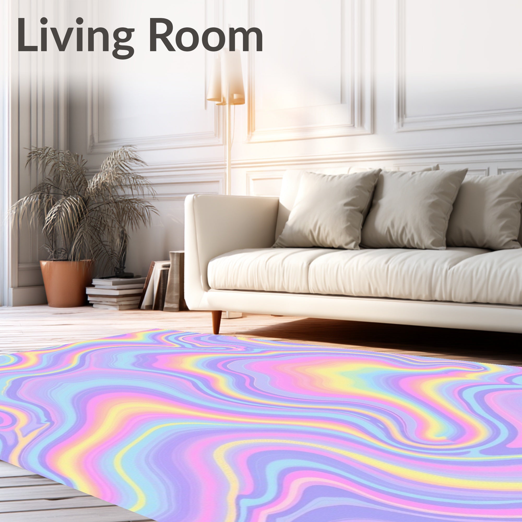 Pastel Swirl Marble Pattern Rug