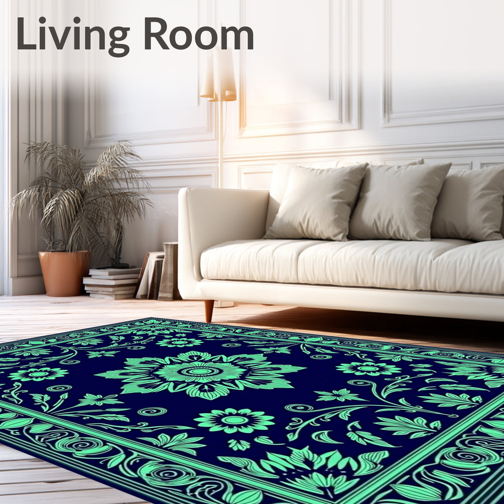 Intricate Floral Medallion Design Rug