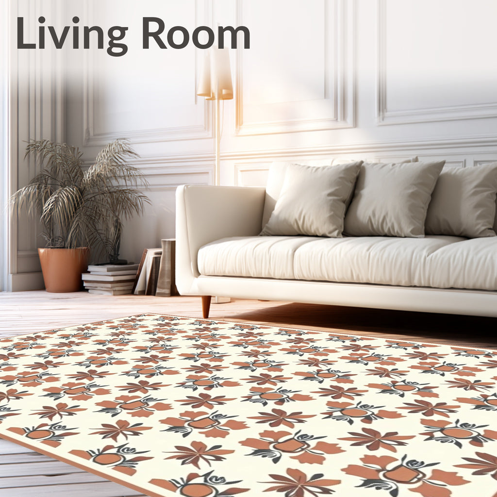 Rustic Floral Pattern Design Rug