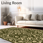 Ornate Floral Vine Border Design Rug