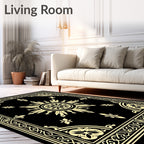 Antique Sunburst Floral Border Design Rug