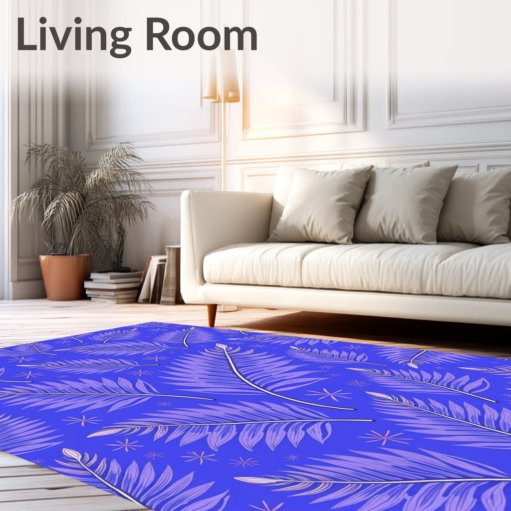Purple Fern With Star Pattern Rug