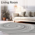 Abstract Grey Swirl Pattern Rug