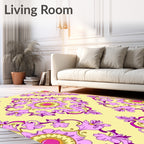 Ornate Floral Pattern With Bright Gemstones Rug