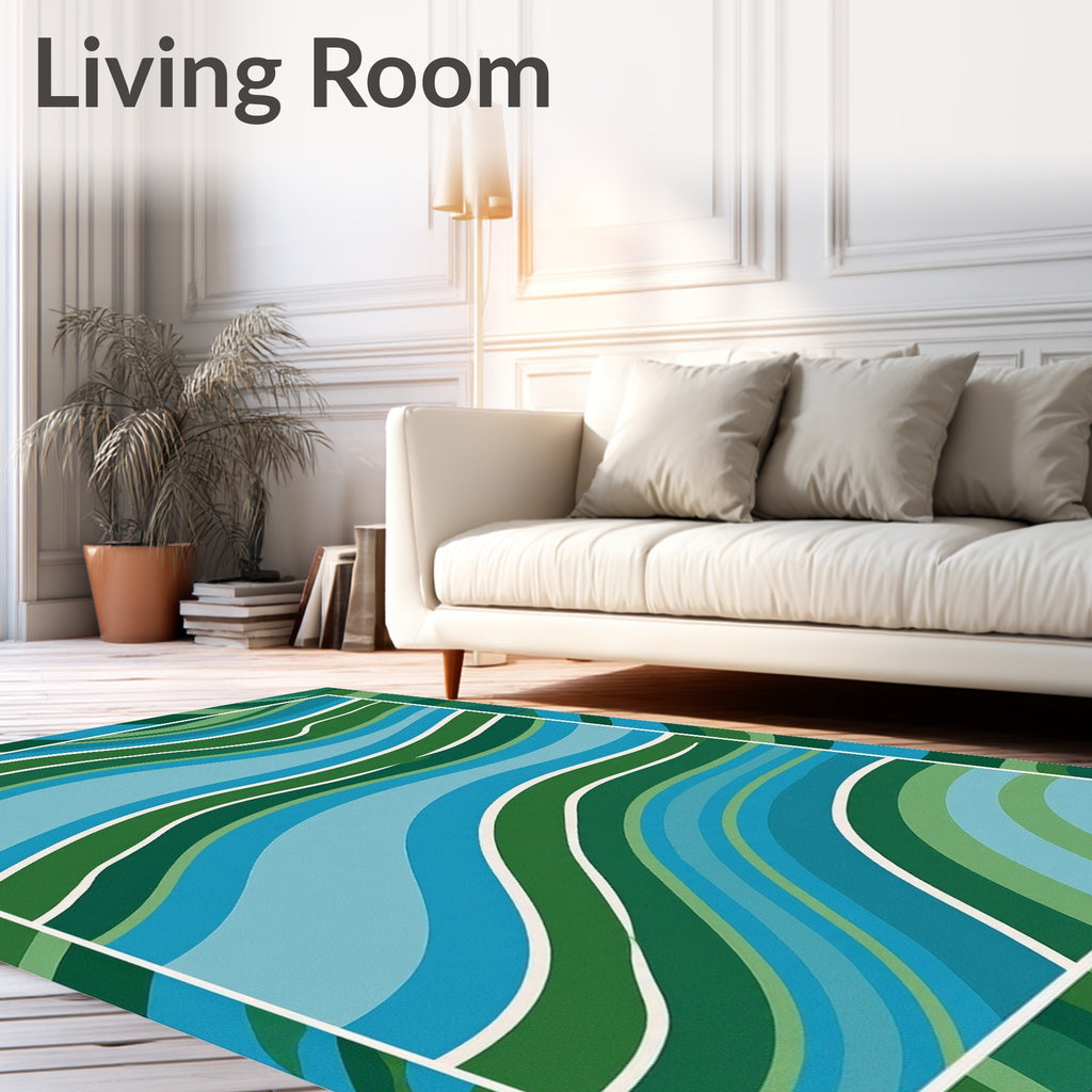 Abstract Wavy Stripe Design Rug