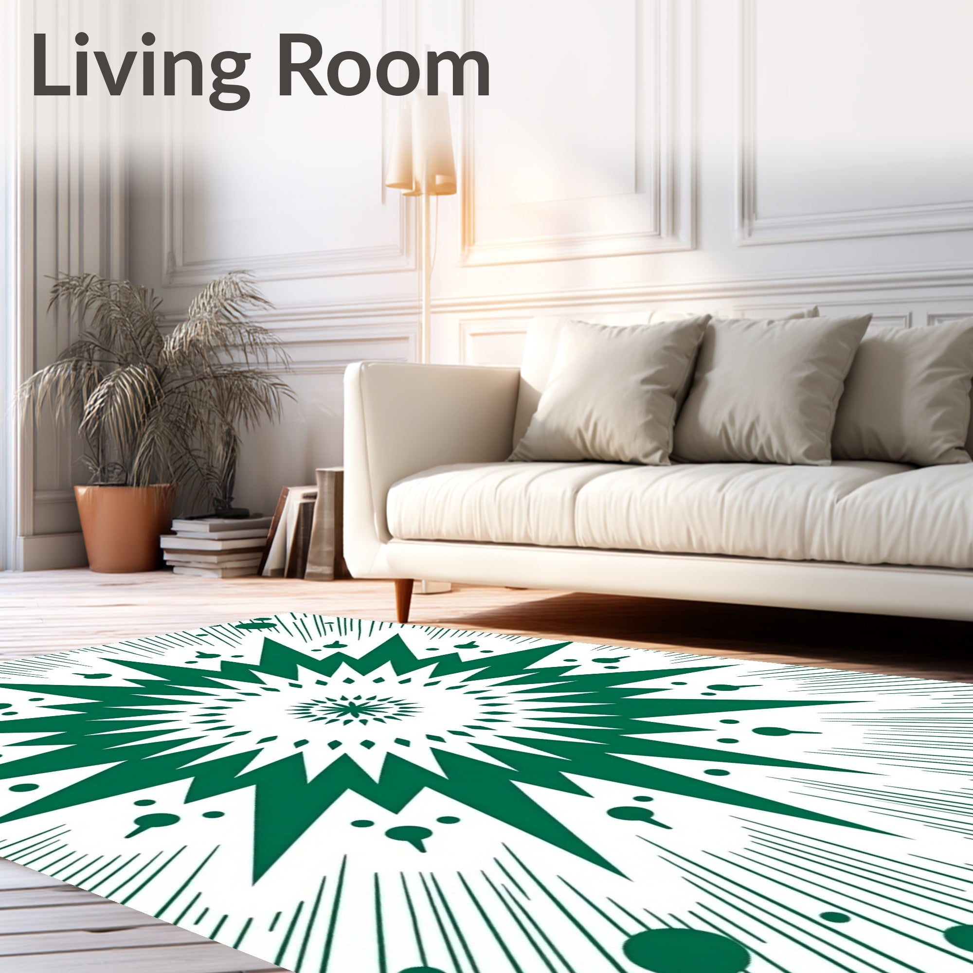 Concentric Starburst with Dot Accents Rug