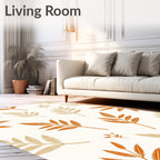 Autumn Leaf Pattern on Creamy Base Rug