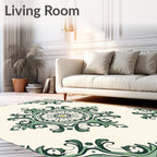 Vintage Botanical Medallion Pattern Rug