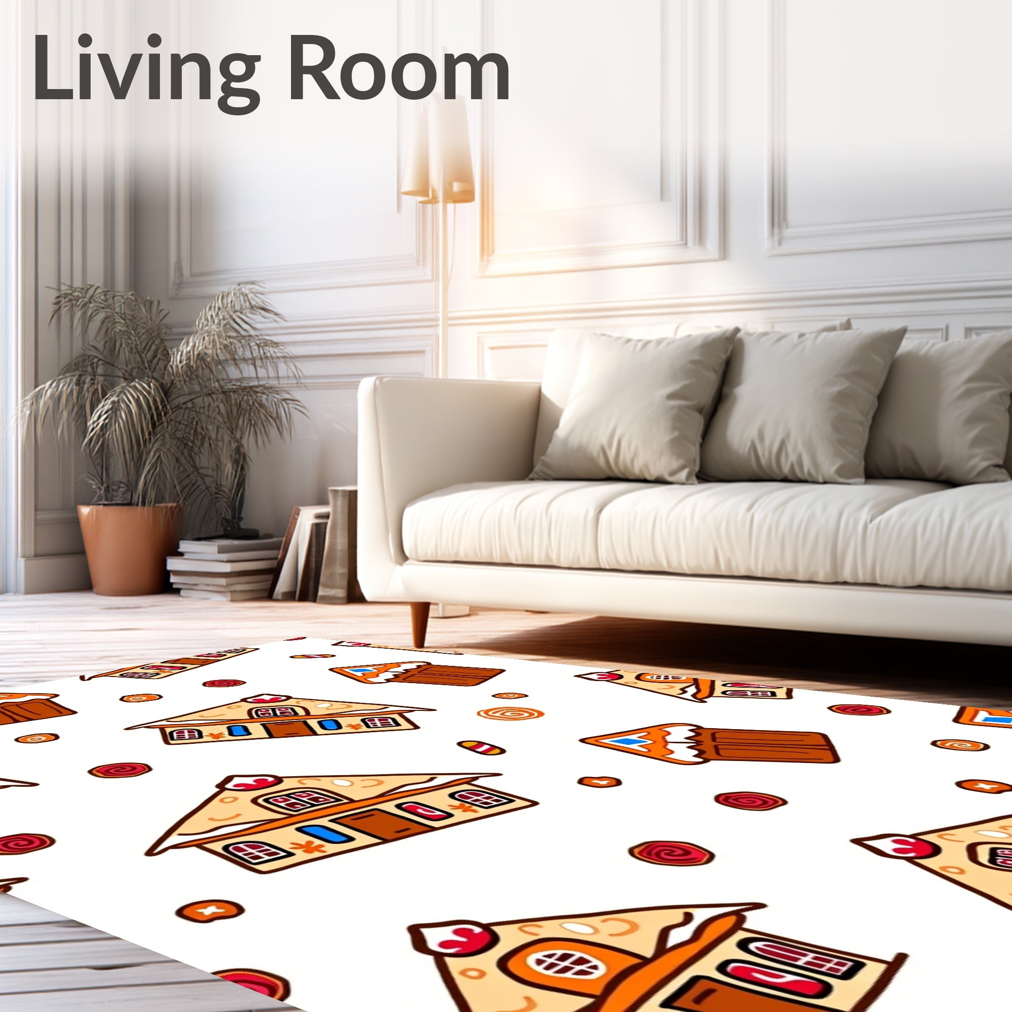 Gingerbread Houses Caramel Swirl Candies Rug