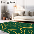 Elegant Gold Swirl Pattern Rug