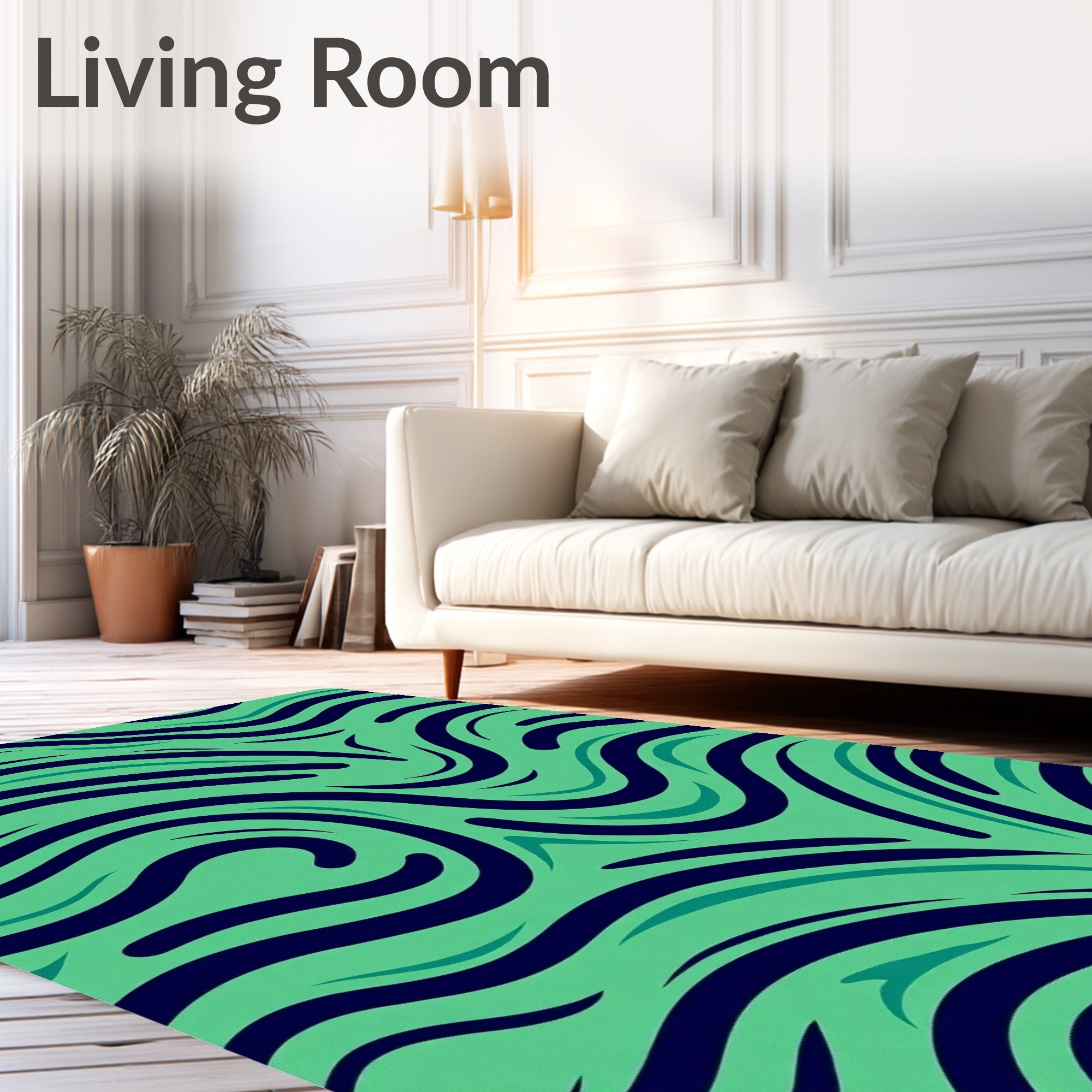 Bold Swirls Abstract Pattern Design Rug