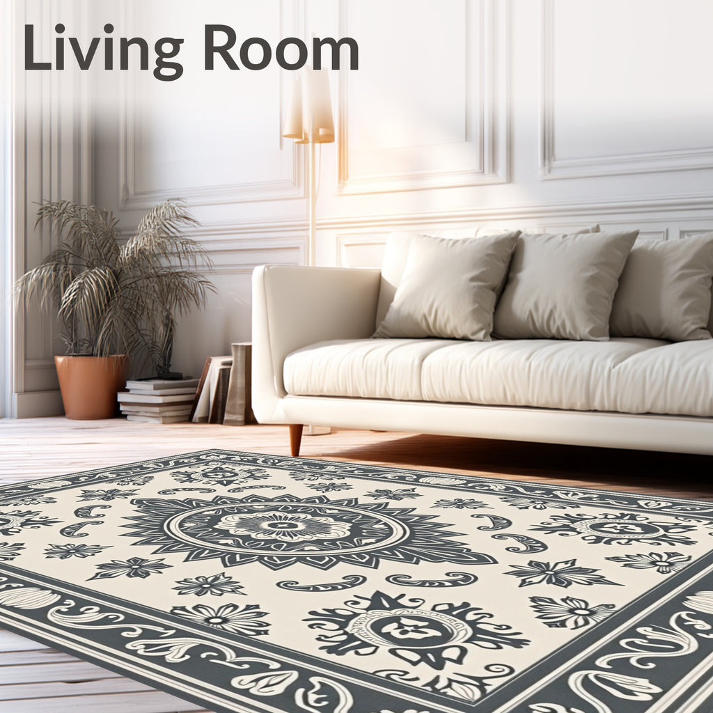 Ornate Floral Mandala Patterned Rug