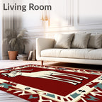 Crimson Ram Tribal Geometric Rug