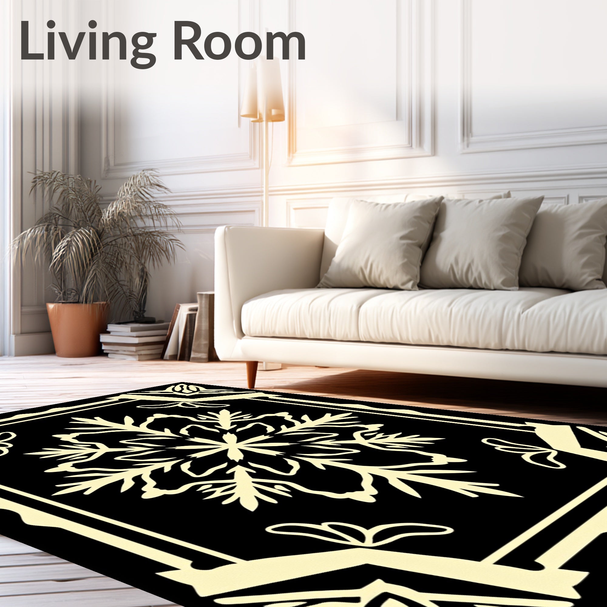 Ornate Floral Mandala Pattern Rug