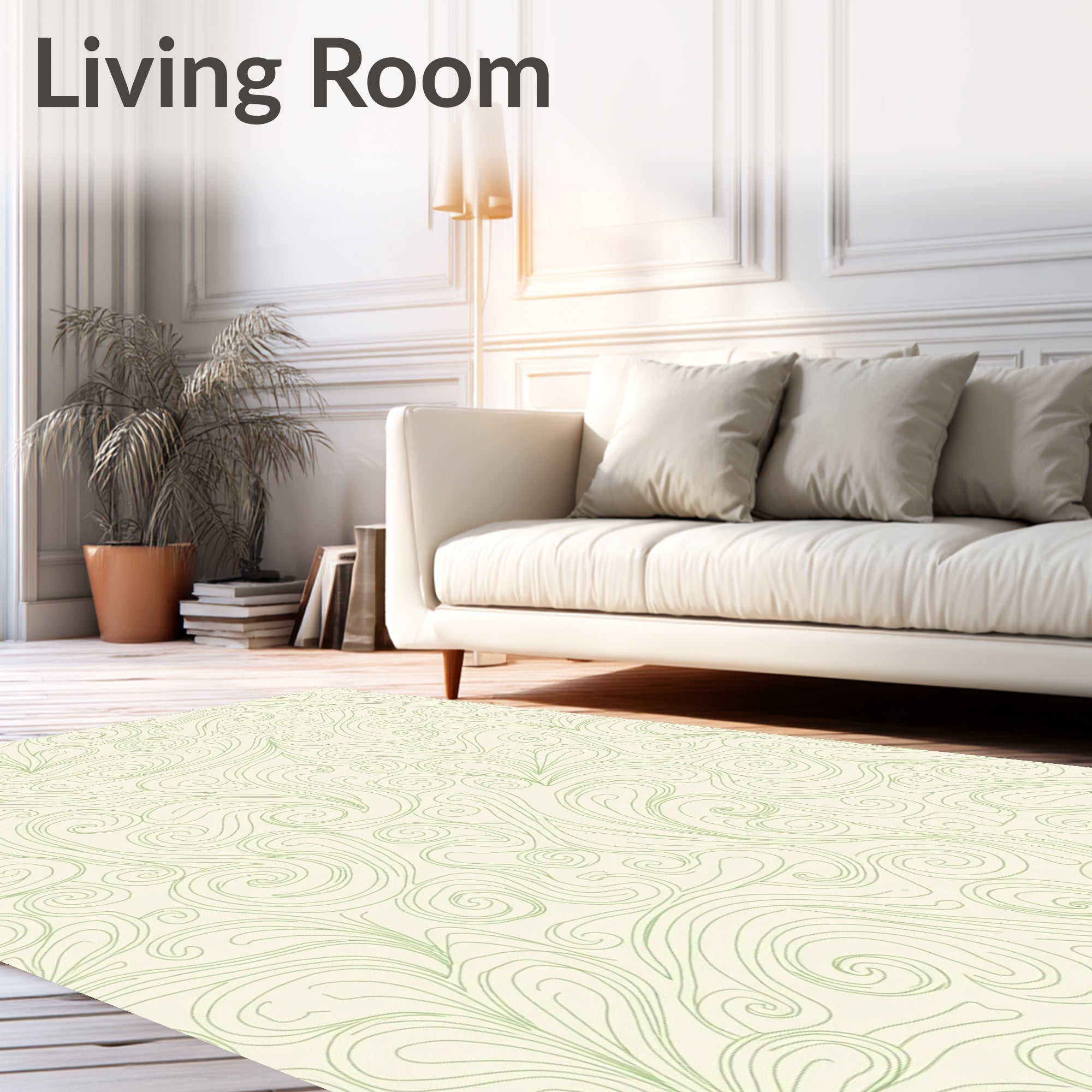 Flowing Vine Swirl Pattern Rug