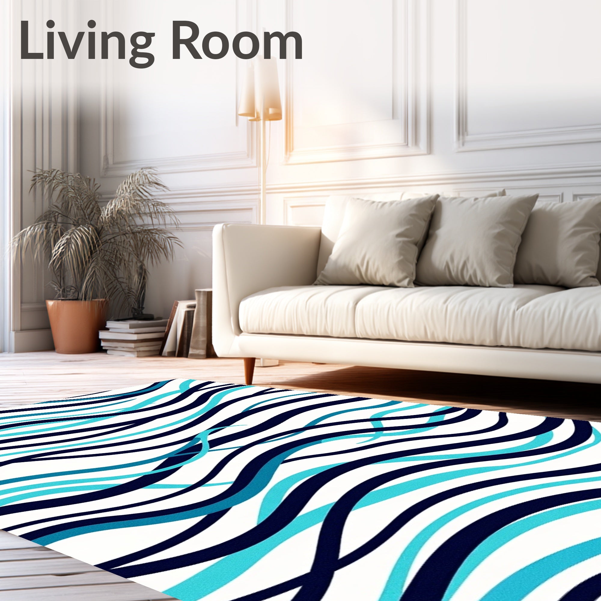 Abstract Wave Pattern Design Rug