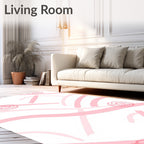 Pink Abstract Rose Brushstroke Pattern Rug