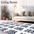 Classic Houndstooth Patterned Rug