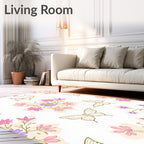 Butterflies and Floral Branches Design Rug