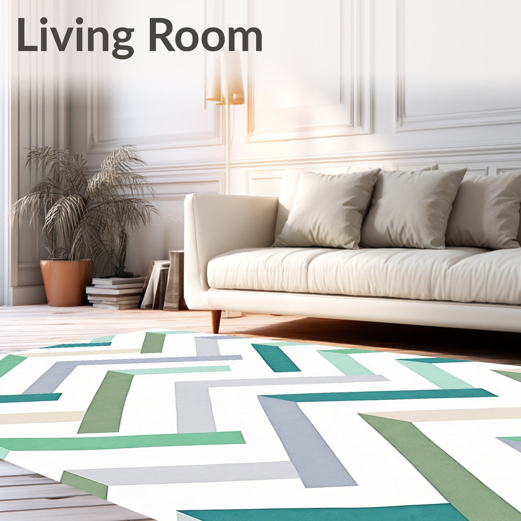 Herringbone Zigzag Patterned Geometric Rug