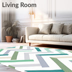 Herringbone Zigzag Patterned Geometric Rug