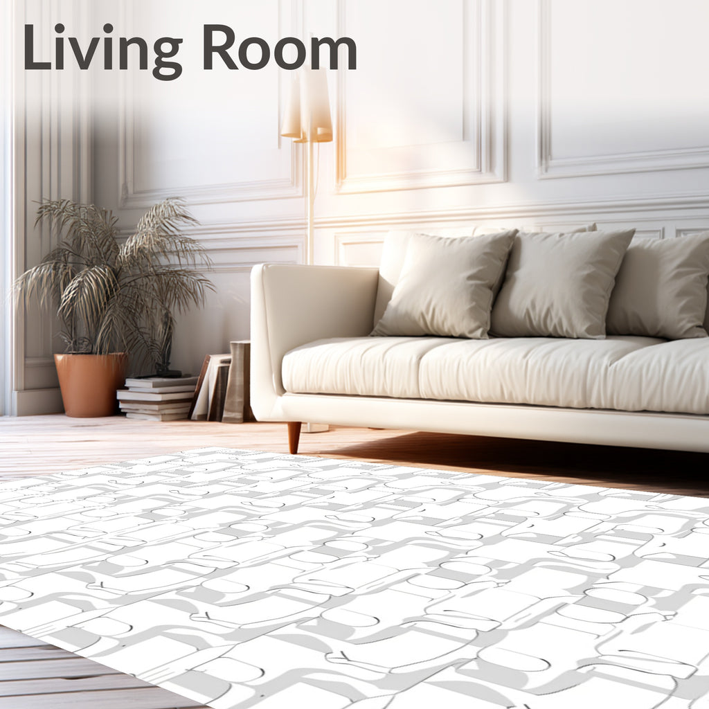 Abstract 3D Block Line Art Rug